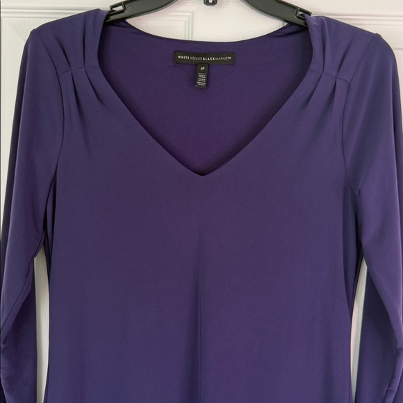 WHITE HOUSE BLACK MARKET Long Sleeve Jersey Stretch Dress Purple, Women’s Small - Picture 4 of 15